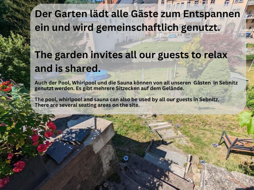 Famzi - Urlaubsmagie - Familienwohnung Mit Gemeinschaftsgarten, -Sauna & -Pool Sebnitz Exteriör bild