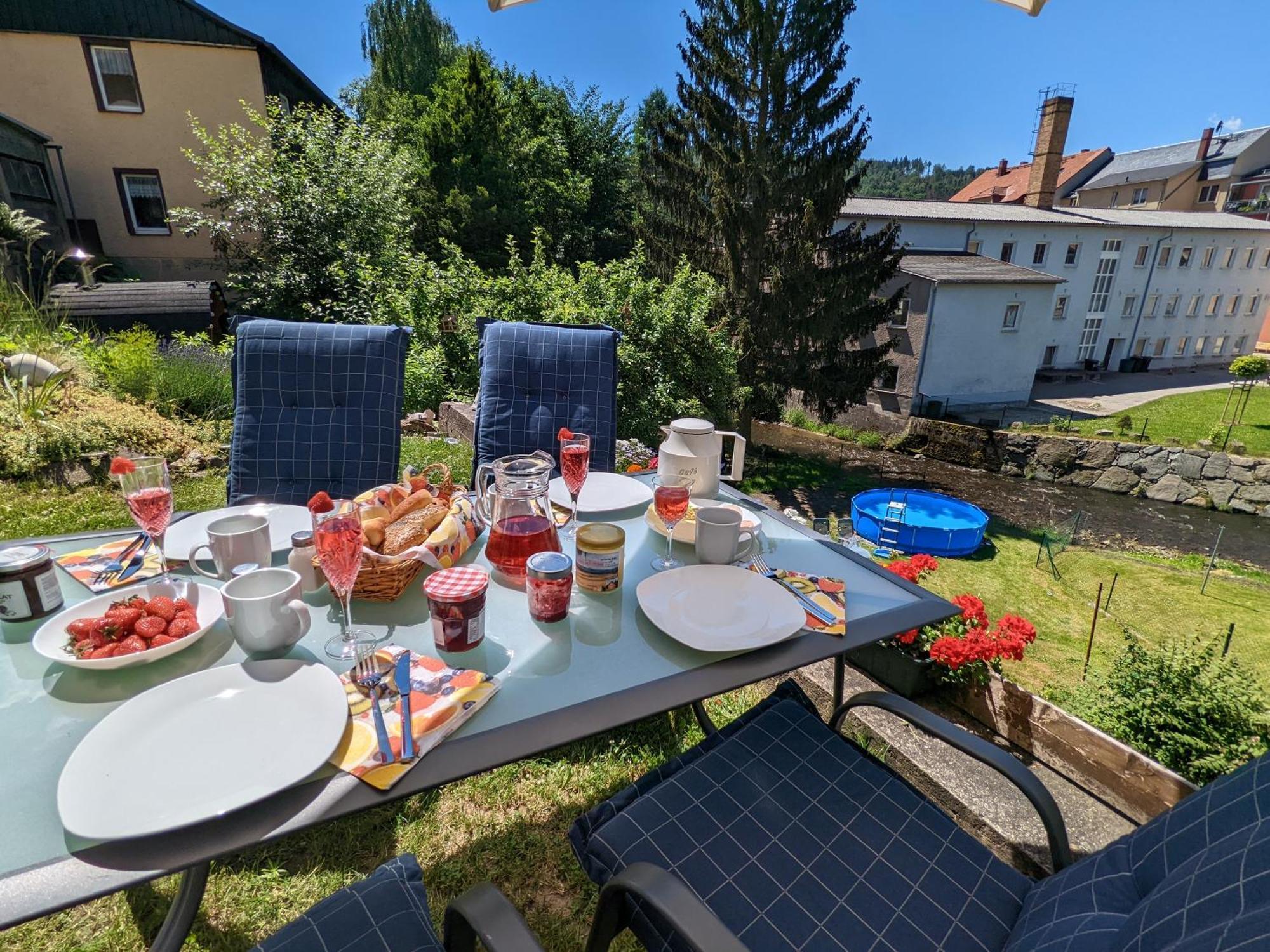 Famzi - Urlaubsmagie - Familienwohnung Mit Gemeinschaftsgarten, -Sauna & -Pool Sebnitz Exteriör bild