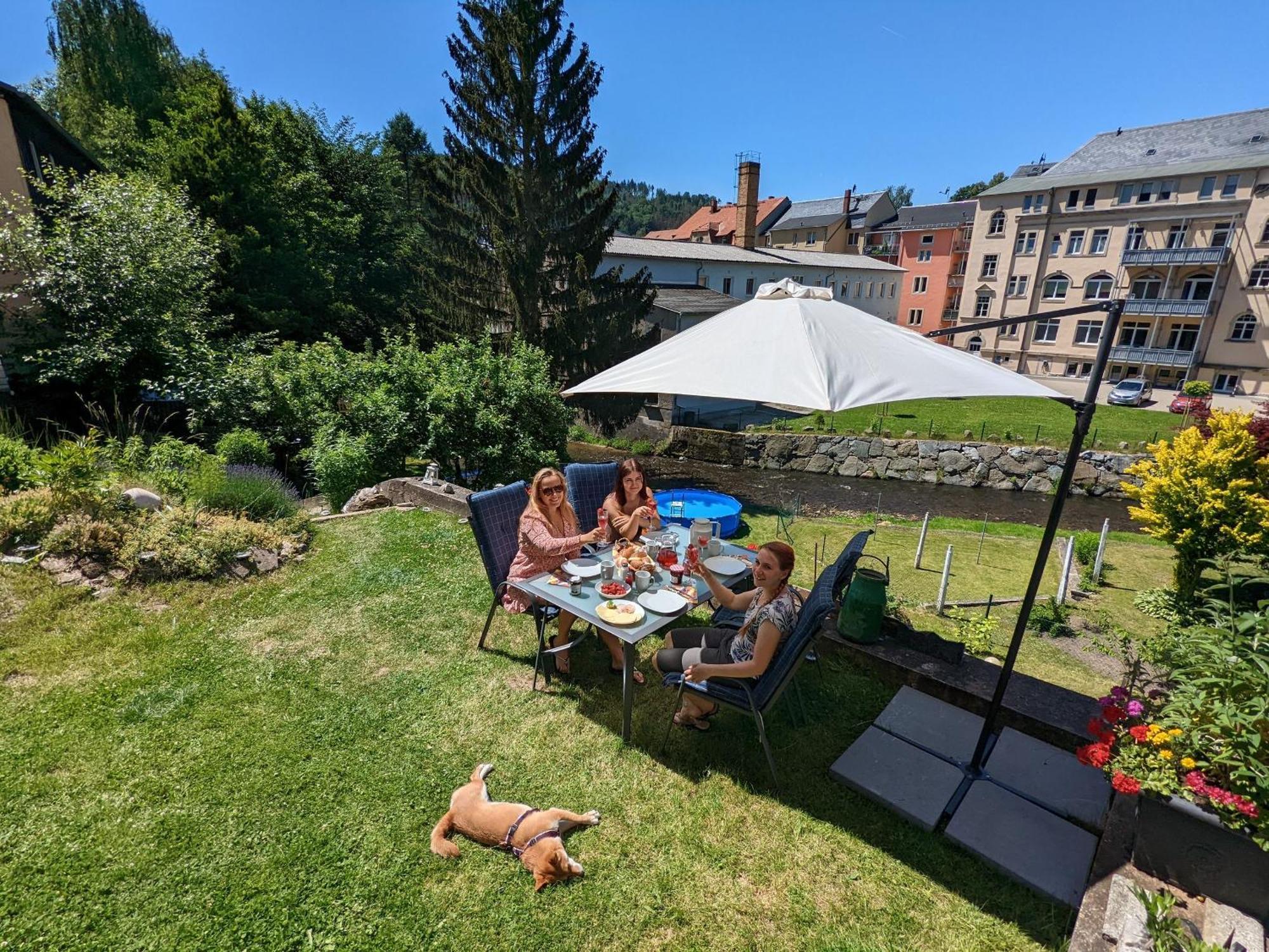 Famzi - Urlaubsmagie - Familienwohnung Mit Gemeinschaftsgarten, -Sauna & -Pool Sebnitz Exteriör bild